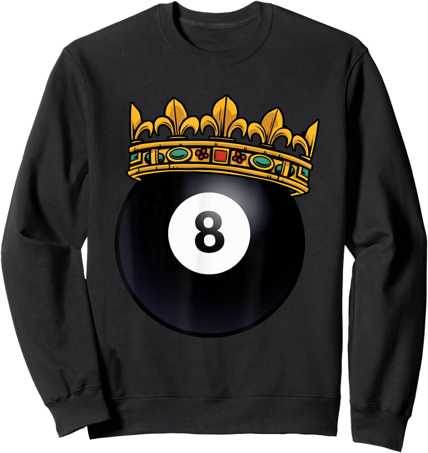 Billiards Player King Crown Pool Table Snooker Pyramid Sweatshirt - Sweatshirt | Black