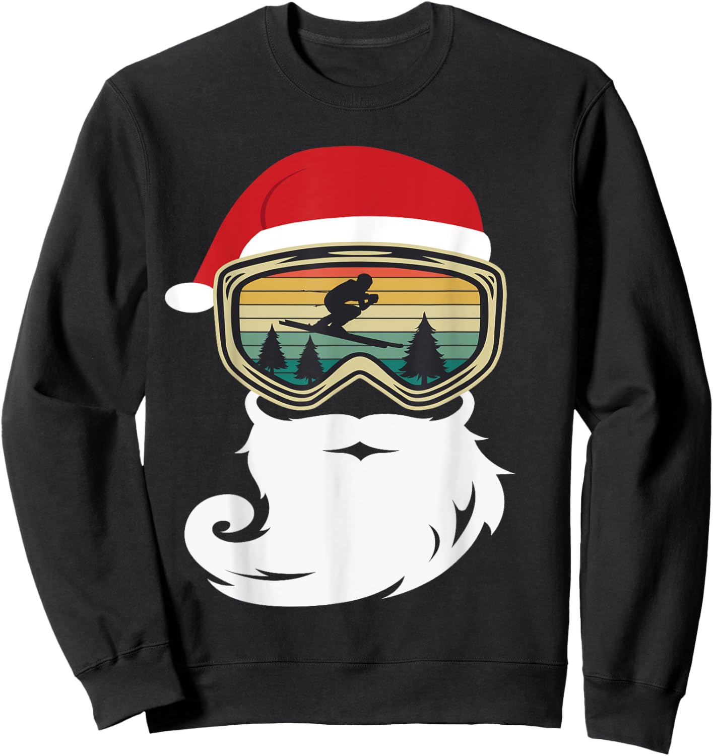 Ski Christmas Winter Ski Funny Gift Sweatshirt - Sweatshirt | Black