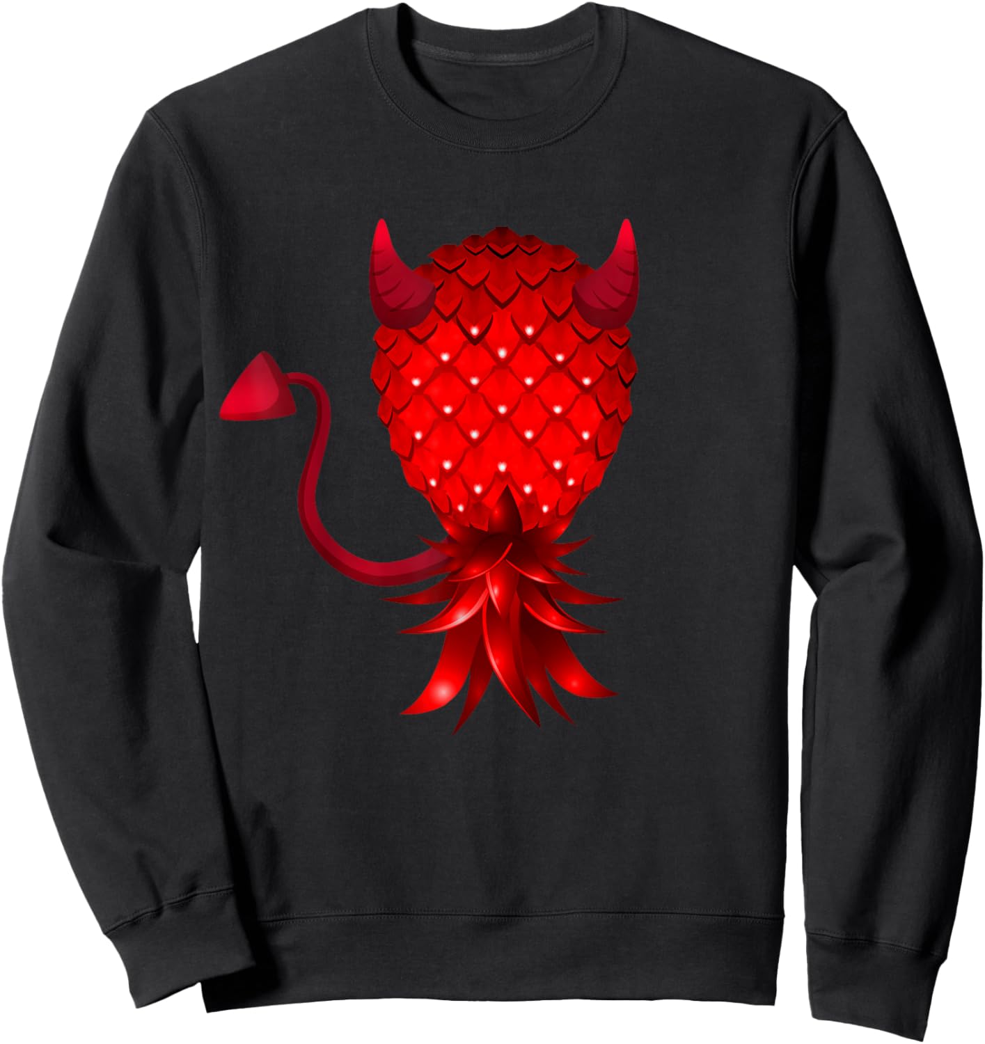 Swinger Upside Down Bad Pineapple Devil Horn Sweatshirt - Sweatshirt | Black
