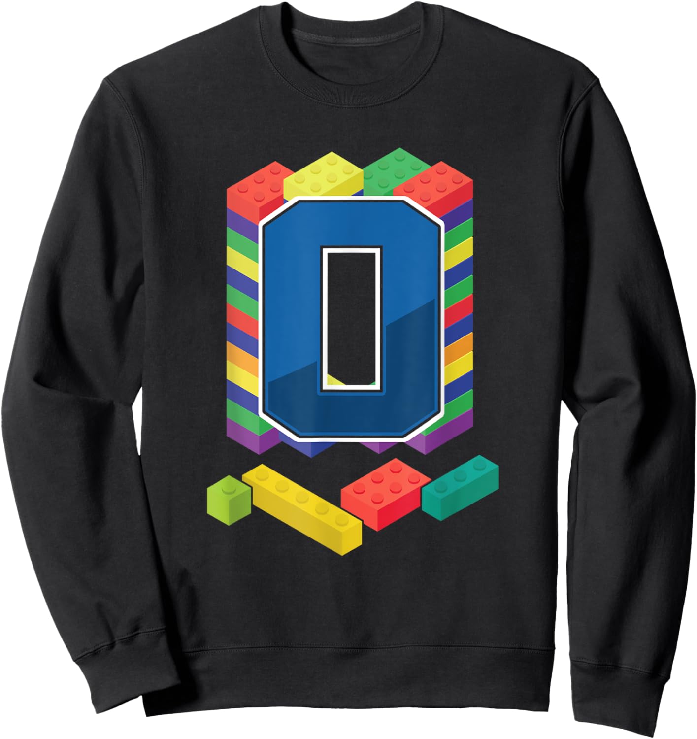 Letter O Master Builder Alphabet Last Name Building Blocks Sweatshirt - Sweatshirt | Black