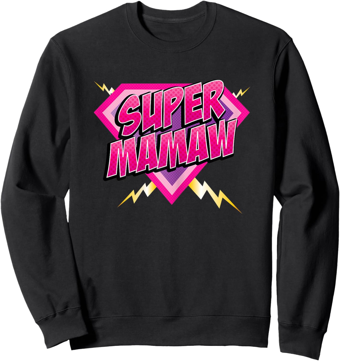 Super Mamaw Superhero Grandmother Comic Book Women Sweatshirt - Sweatshirt | Black