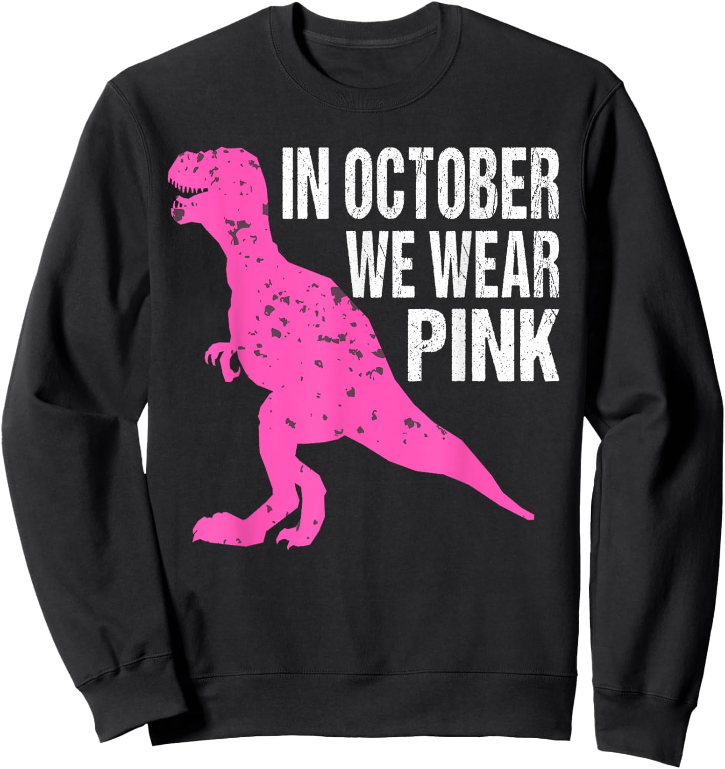 In October We Wear Pink Breast Cancer Awareness Kids Boys Sweatshirt - Sweatshirt | Black