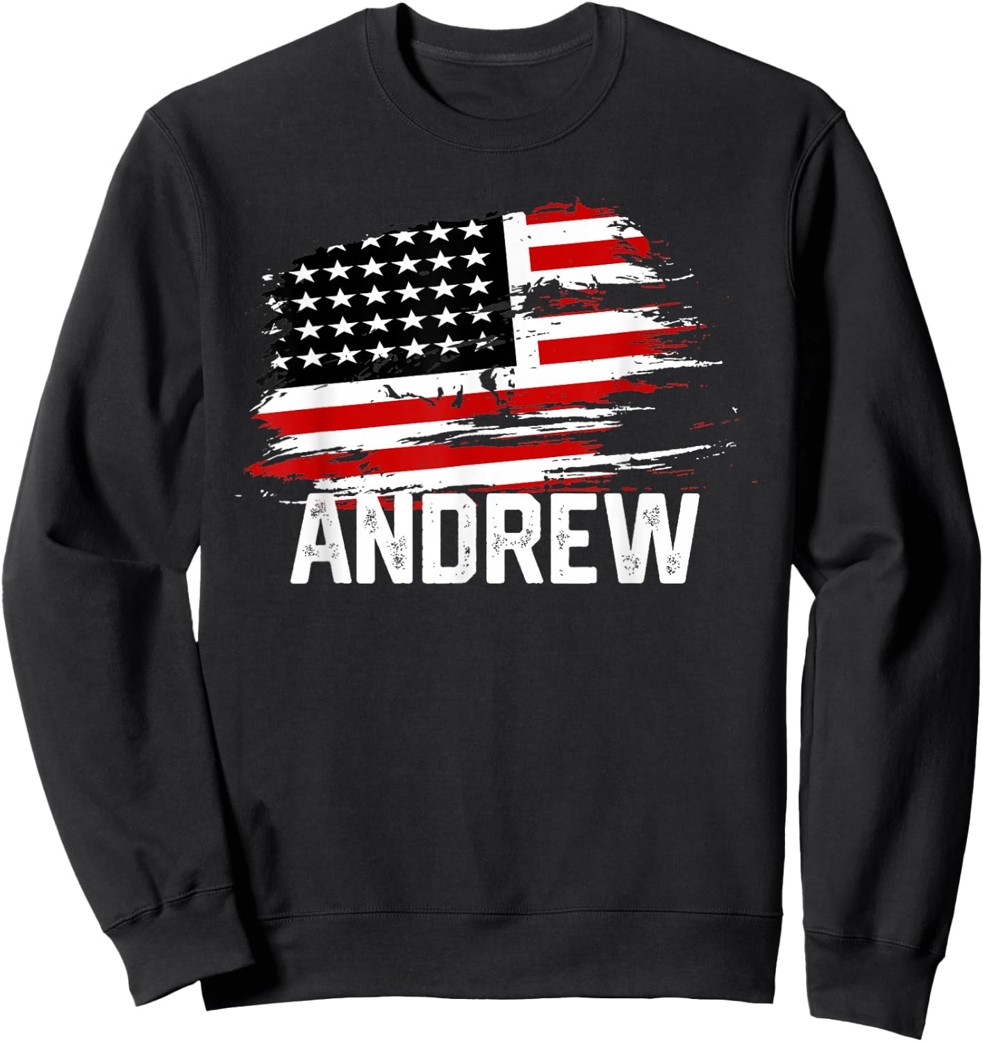 ANDREW USA Flag Personalized 4th of July ANDREW Sweatshirt - Sweatshirt | Black