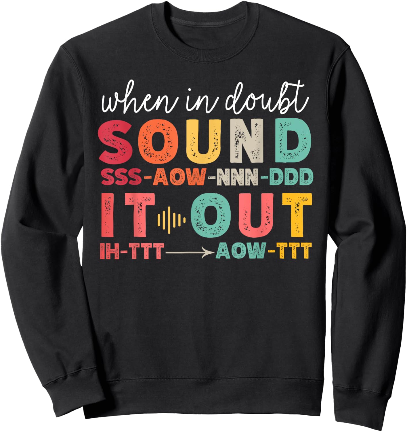 Phonemic Awareness Phonics Teacher Retro Science of Reading Sweatshirt - Sweatshirt | Black
