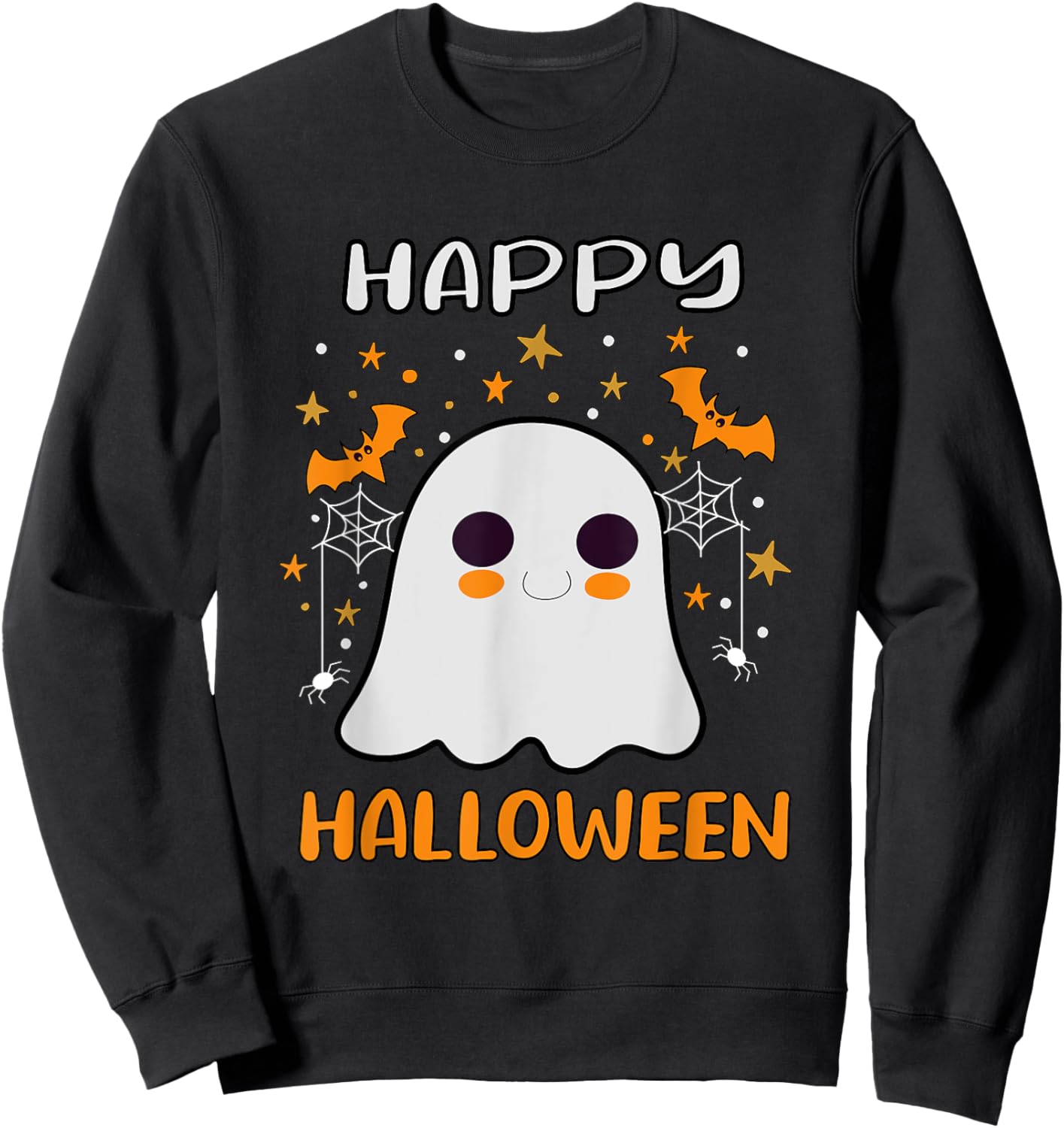 Happy Halloween Funny Halloween Ghost Cute Sweatshirt - Sweatshirt | Black
