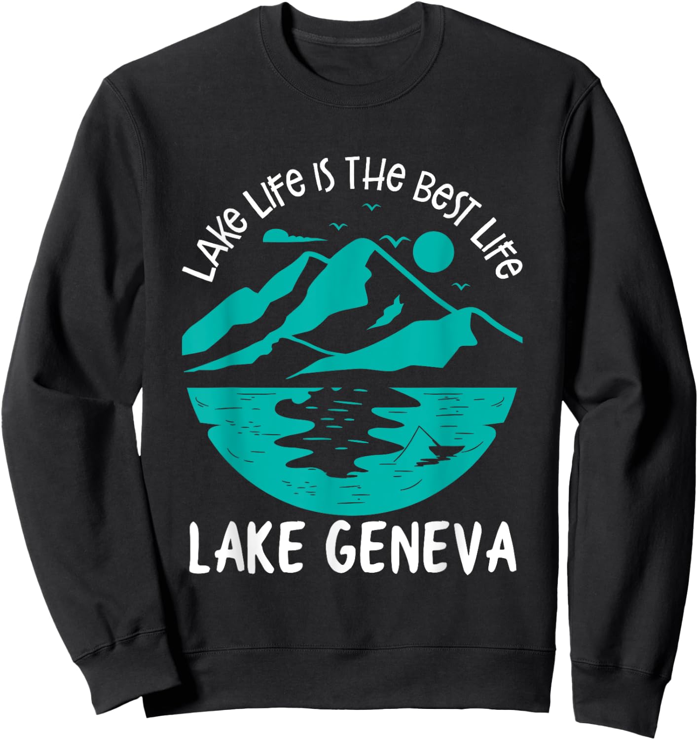 I I Rather Be Fishing at Lake Geneva Fisherman Wisconsin Sweatshirt - Sweatshirt | Black