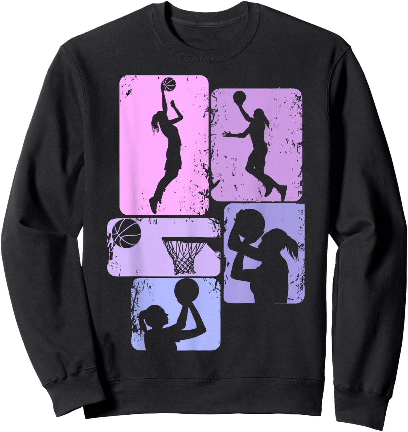 Basketball Girl Women Girls Kids Small Sweatshirt - Sweatshirt | Black
