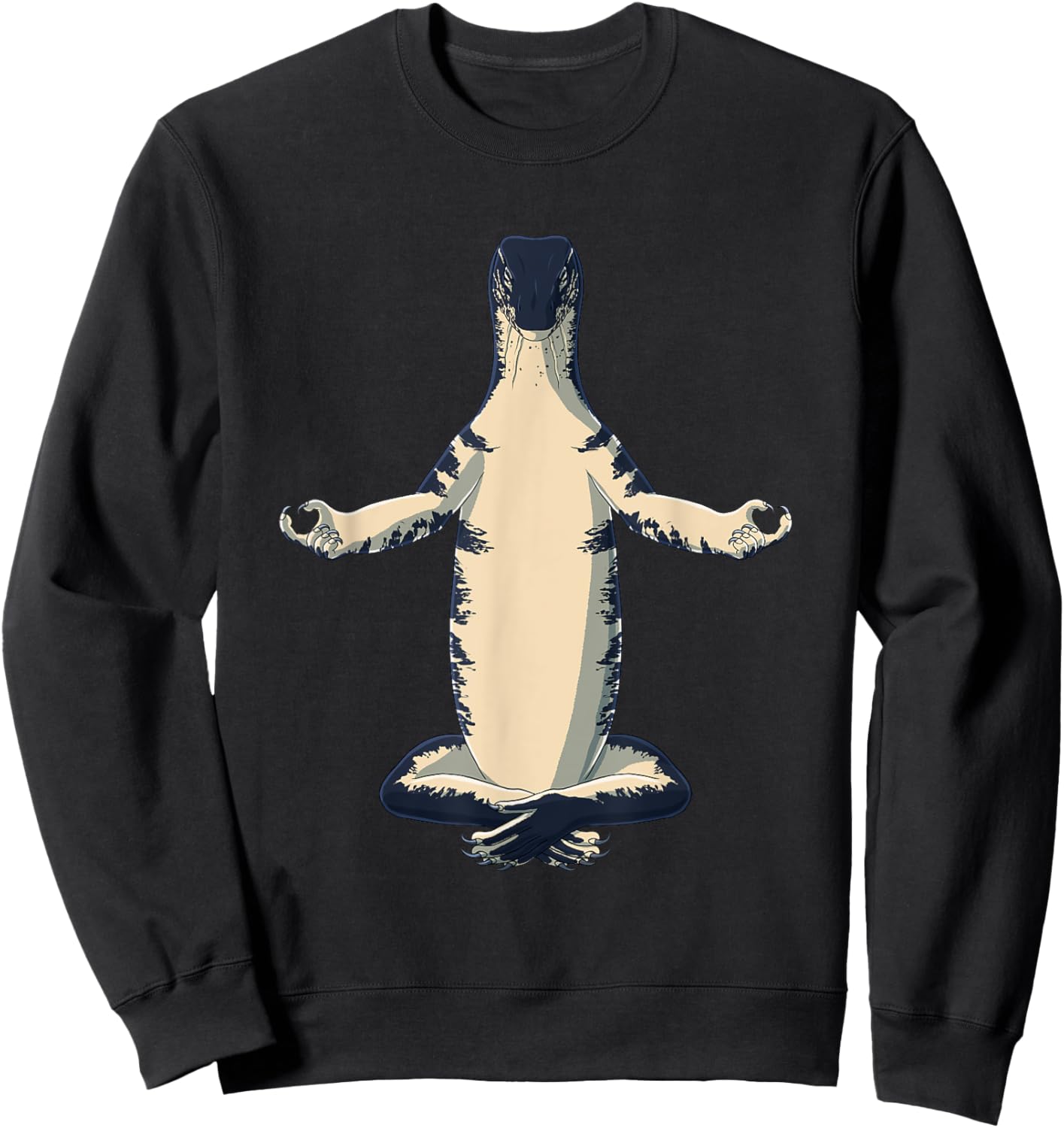 Funny Yoga Reptile Monitor Lizard Sweatshirt - Sweatshirt | Black