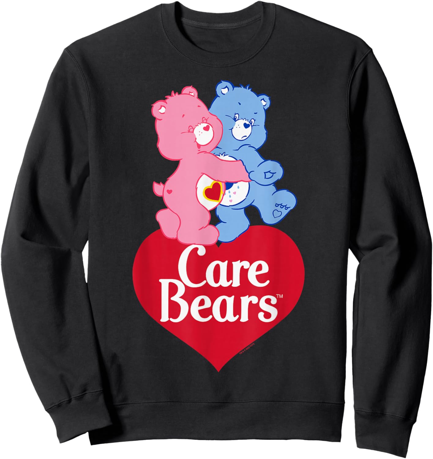 Care Bears Love-A-Lot Bear & Grumpy Valentine Hug Logo Sweatshirt - Sweatshirt | Black