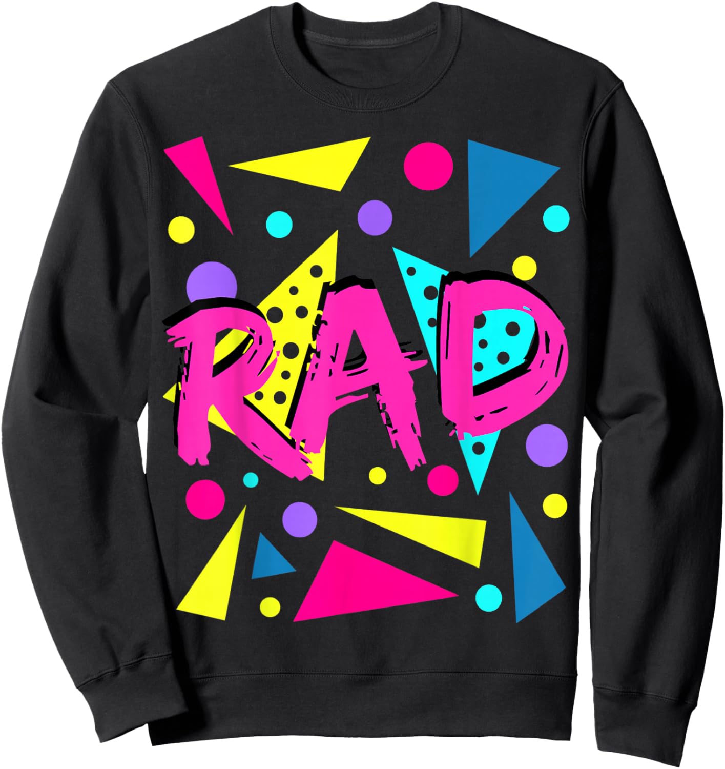 Rad 1980s Vintage Eighties Costume Party Sweatshirt - Sweatshirt | Black