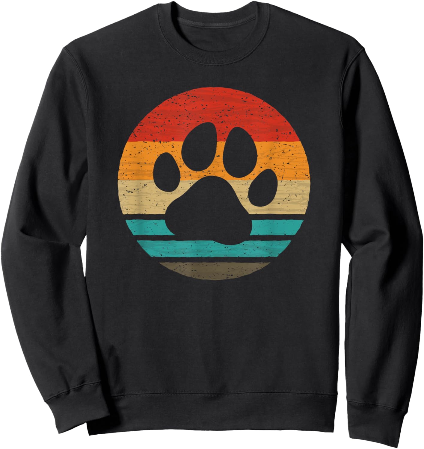 Dog Paw Retro Style Vintage Sweatshirt - Sweatshirt | Black