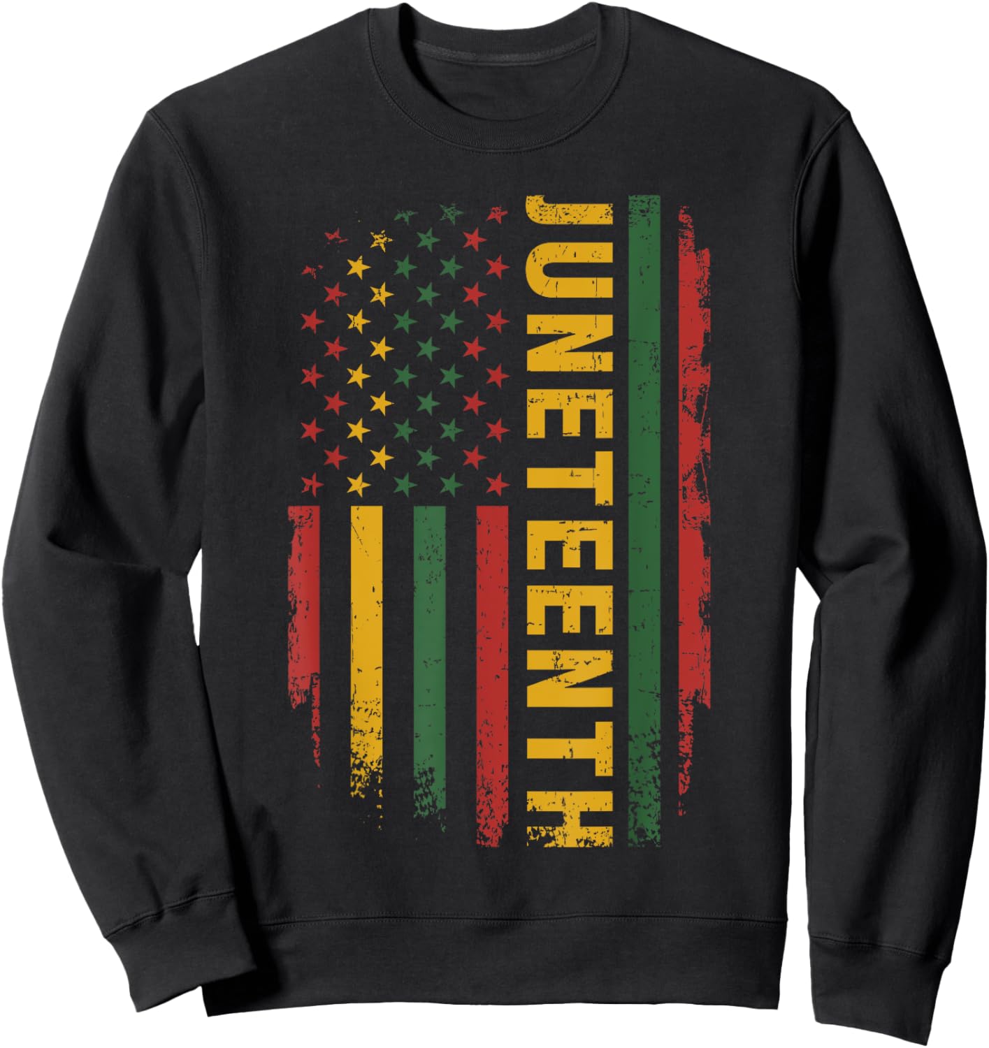 American flag pan african colors for celebrating Juneteenth Sweatshirt - Sweatshirt | Black
