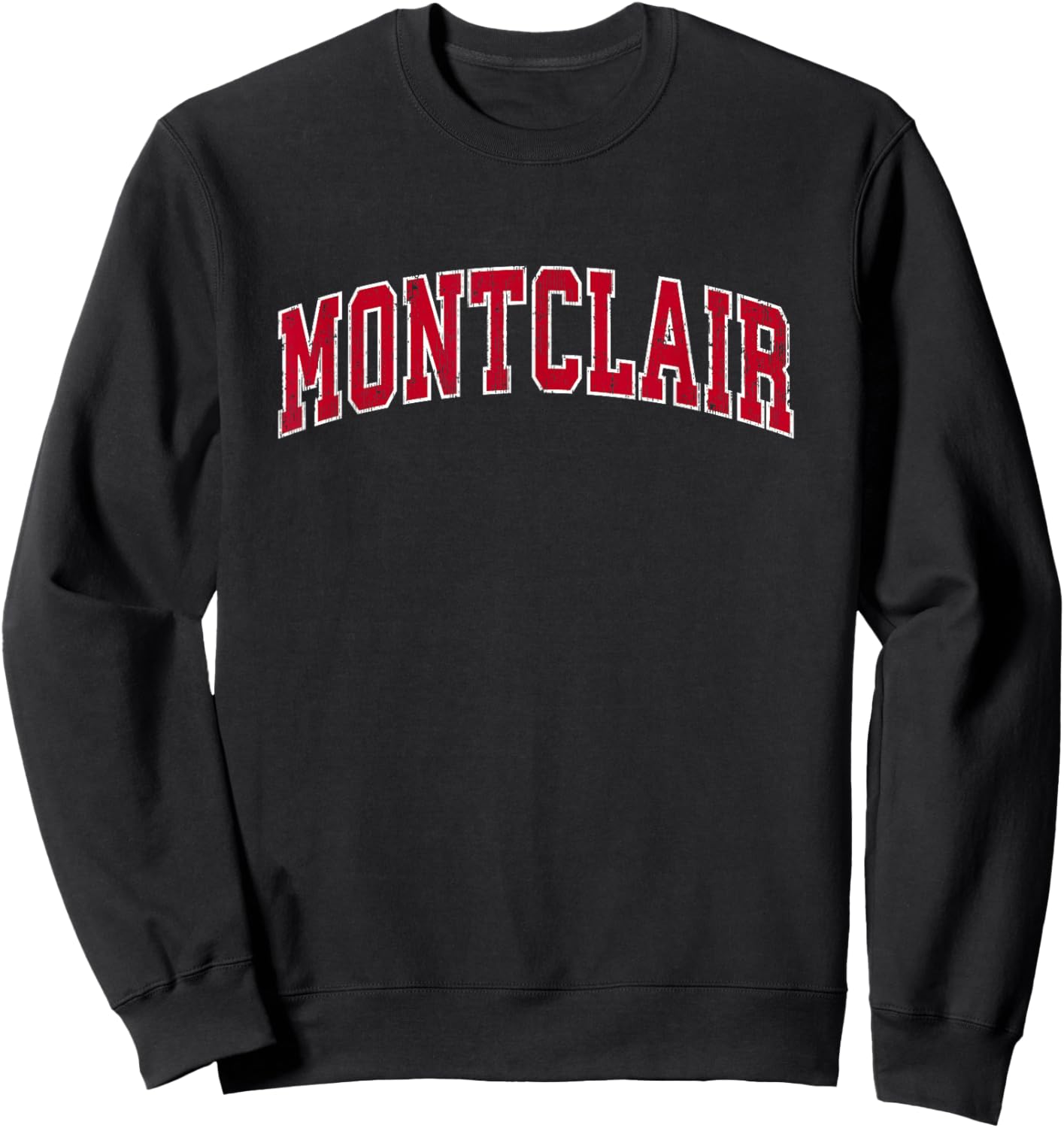 Montclair New Jersey NJ Vintage Sports Design Red Design Sweatshirt - Sweatshirt | Black
