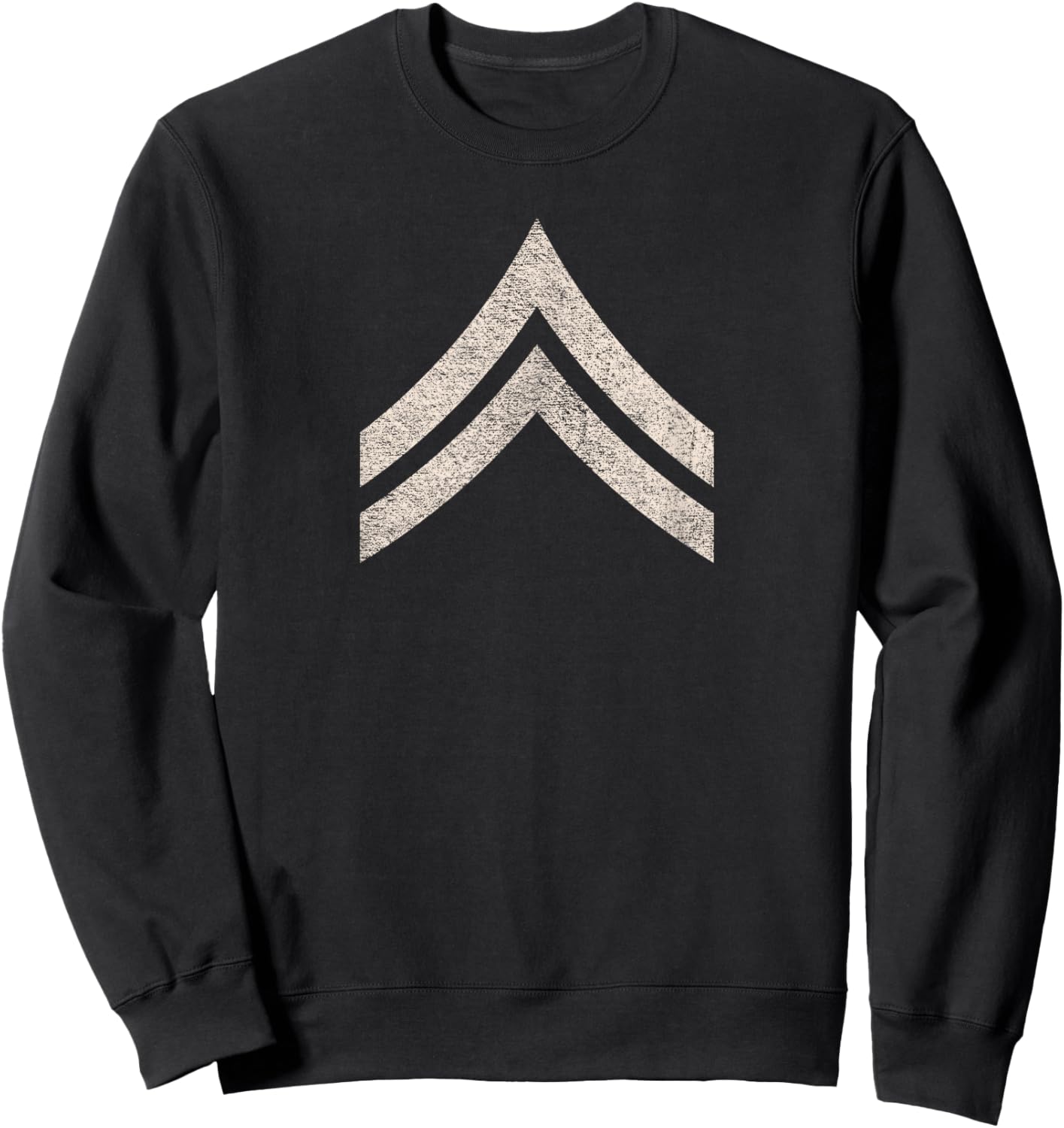 Military Corporal Stripes Rank Insignia Patch Sweatshirt - Sweatshirt | Black