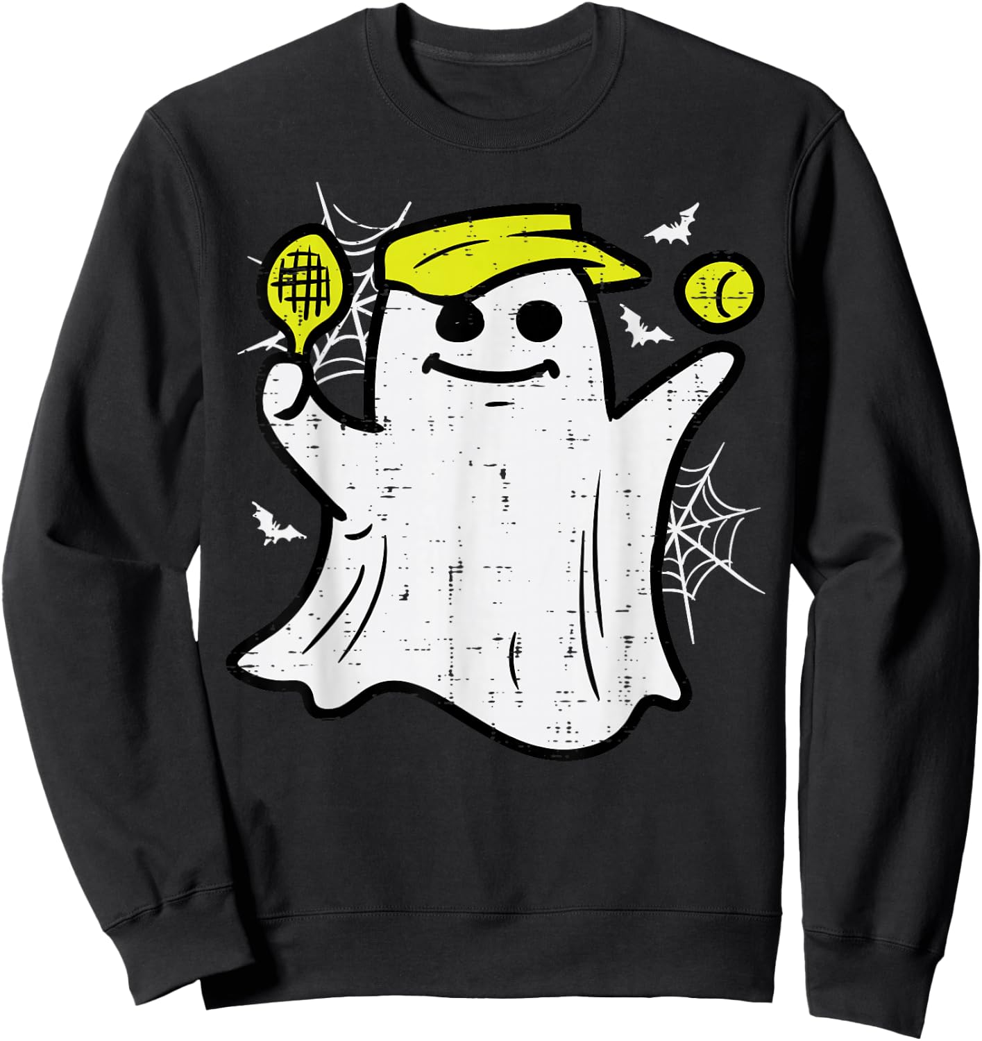 Halloween Pickle Ball Ghost Pickleball Costume Men Women Kid Sweatshirt - Sweatshirt | Black