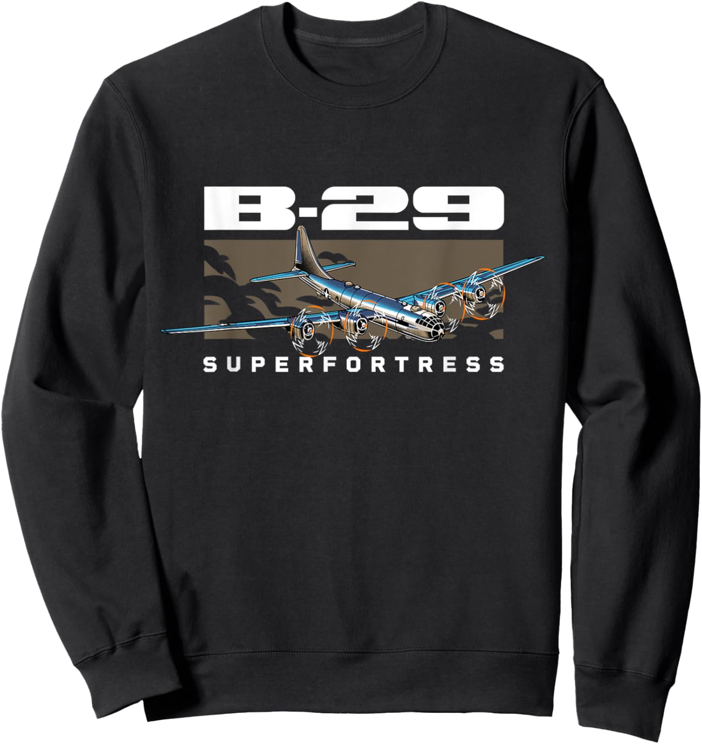 USA Military Warbird Airplane B29 Superfortress Sweatshirt - Sweatshirt | Black