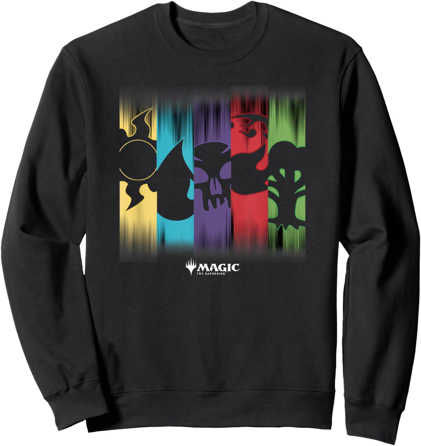 Magic: The Gathering Themed Colors & Symbols Panels Sweatshirt - Sweatshirt | Black