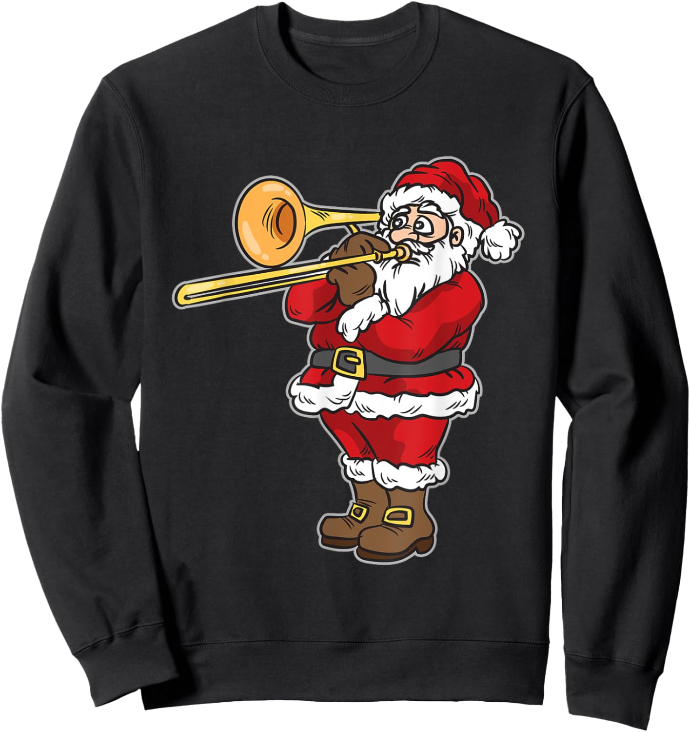 Santa Claus playing Trombone for Christmas Sweatshirt - Sweatshirt | Black