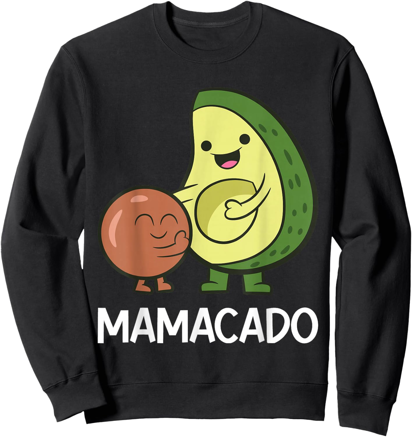 Funny Avocado Mom Vegan Guacamole Avocado Mamacado Sweatshirt - Sweatshirt | Black