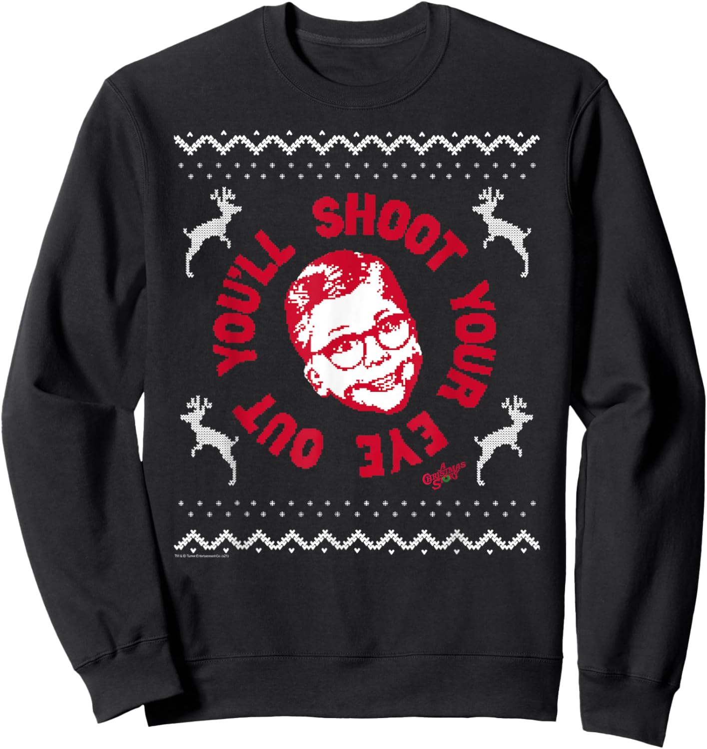 A Christmas Story Sweater Print You'll Shoot Your Eye Out Sweatshirt - Sweatshirt | Black