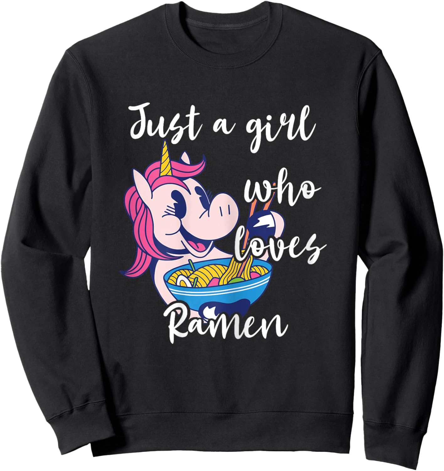 Ramen Unicorn Japanese Noodle Unicorn Manga Anime Soup Sweatshirt - Sweatshirt | Black