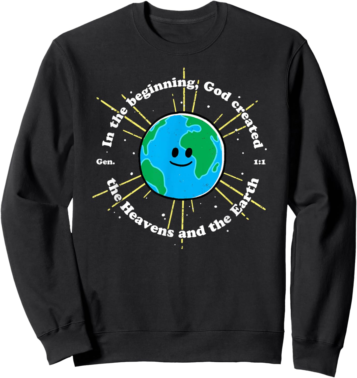 In the Beginning God Created the Heavens and the Earth Sweatshirt - Sweatshirt | Black