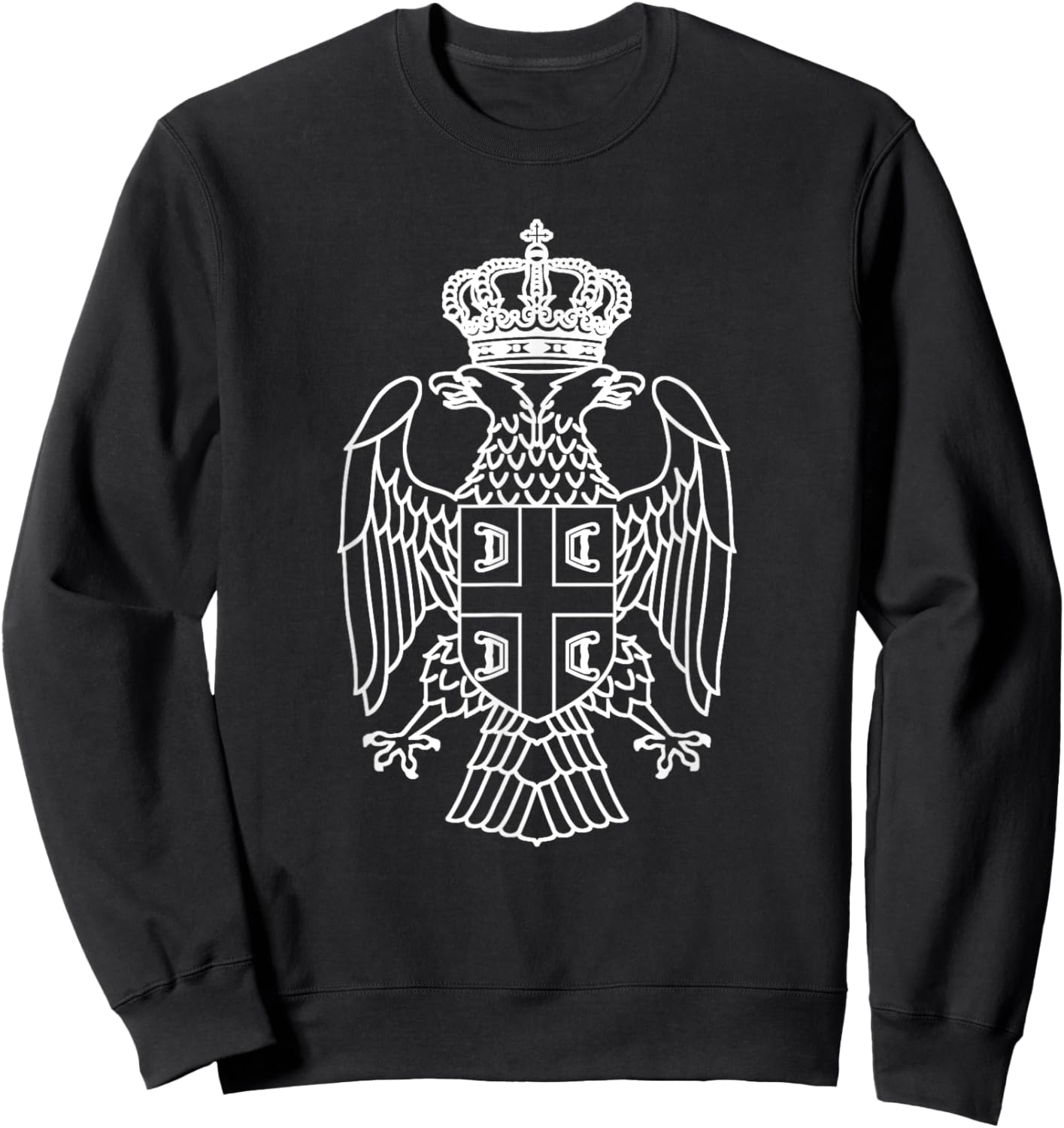 Serbia Srbija Serbian Eagle Srpski Grb white belo Trobojka Sweatshirt - Sweatshirt | Black
