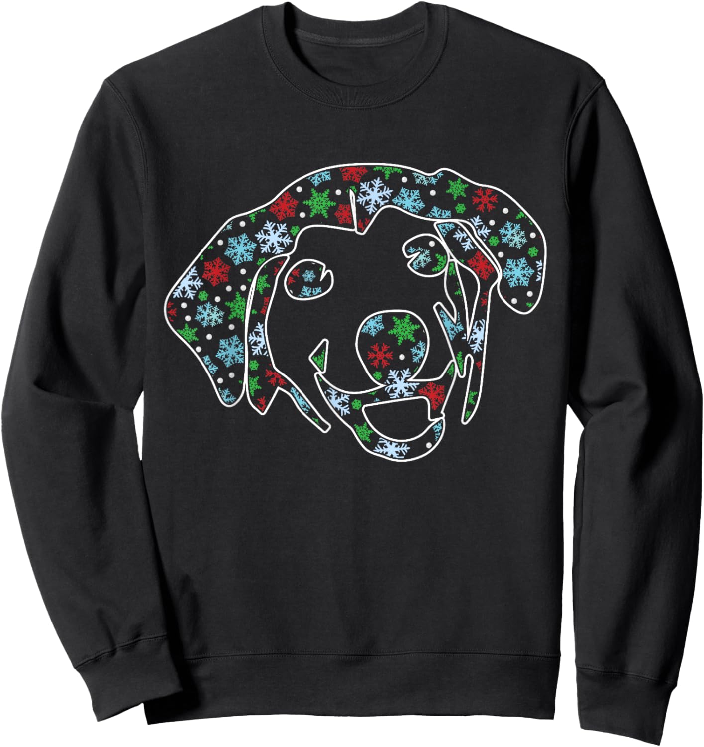 Dog Face Christmas Pattern Cute Puppy Pet Lover X-Mas Pajama Sweatshirt - Sweatshirt | Black