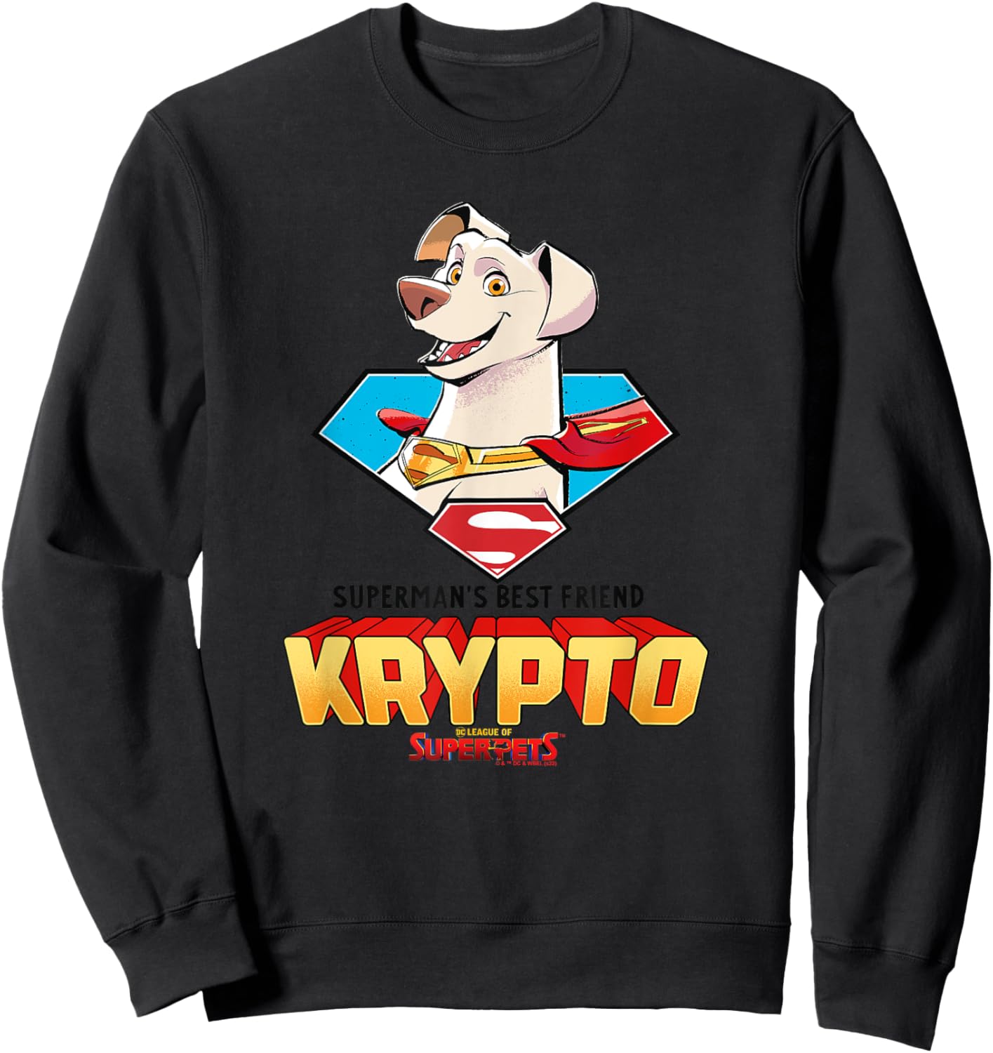 DC League Of Super-Pets Krypto The Superdog Big Face Poster Sweatshirt - Sweatshirt | Black