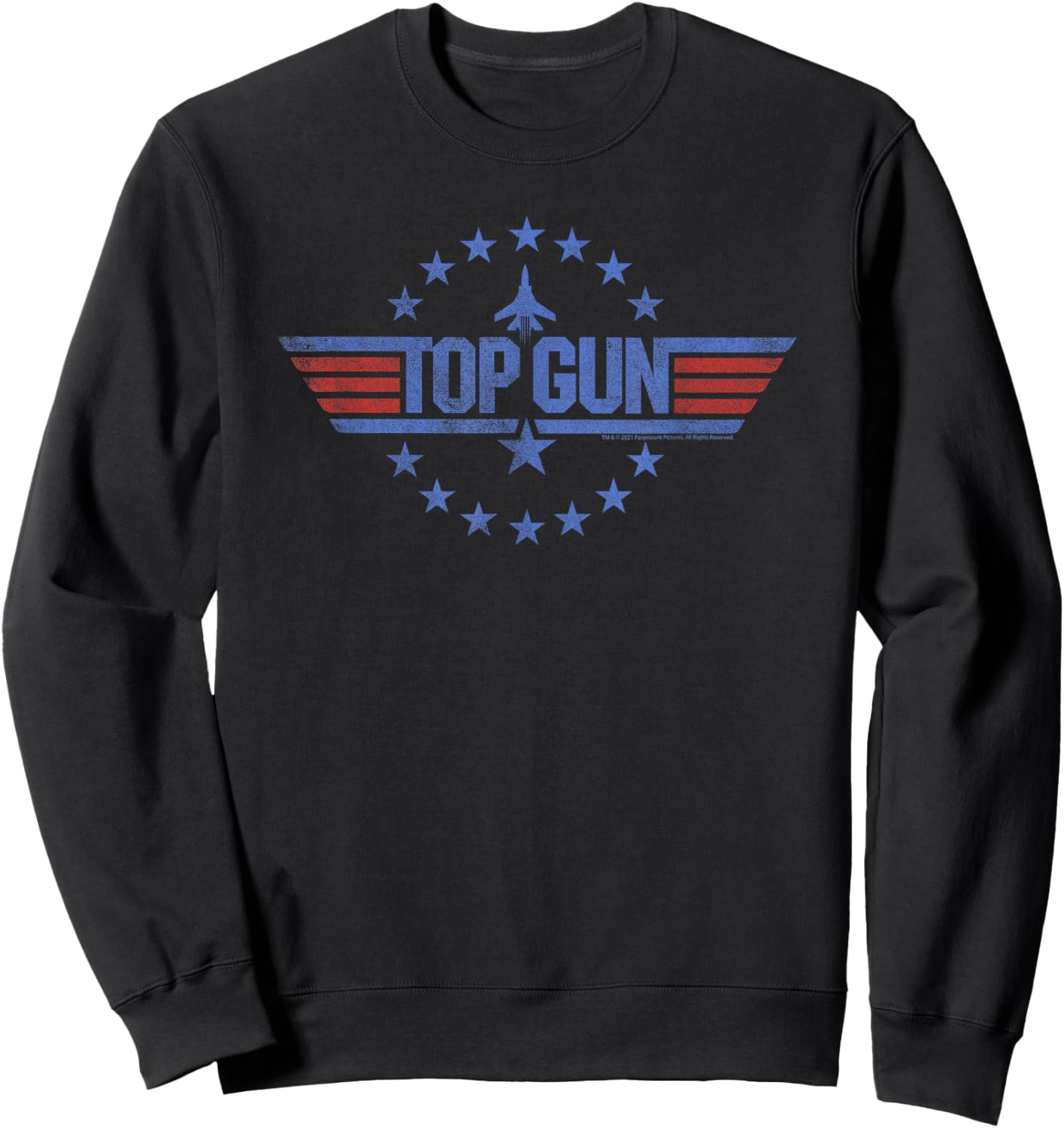 Top Gun Round Stars Circle Logo Sweatshirt - Sweatshirt | Black