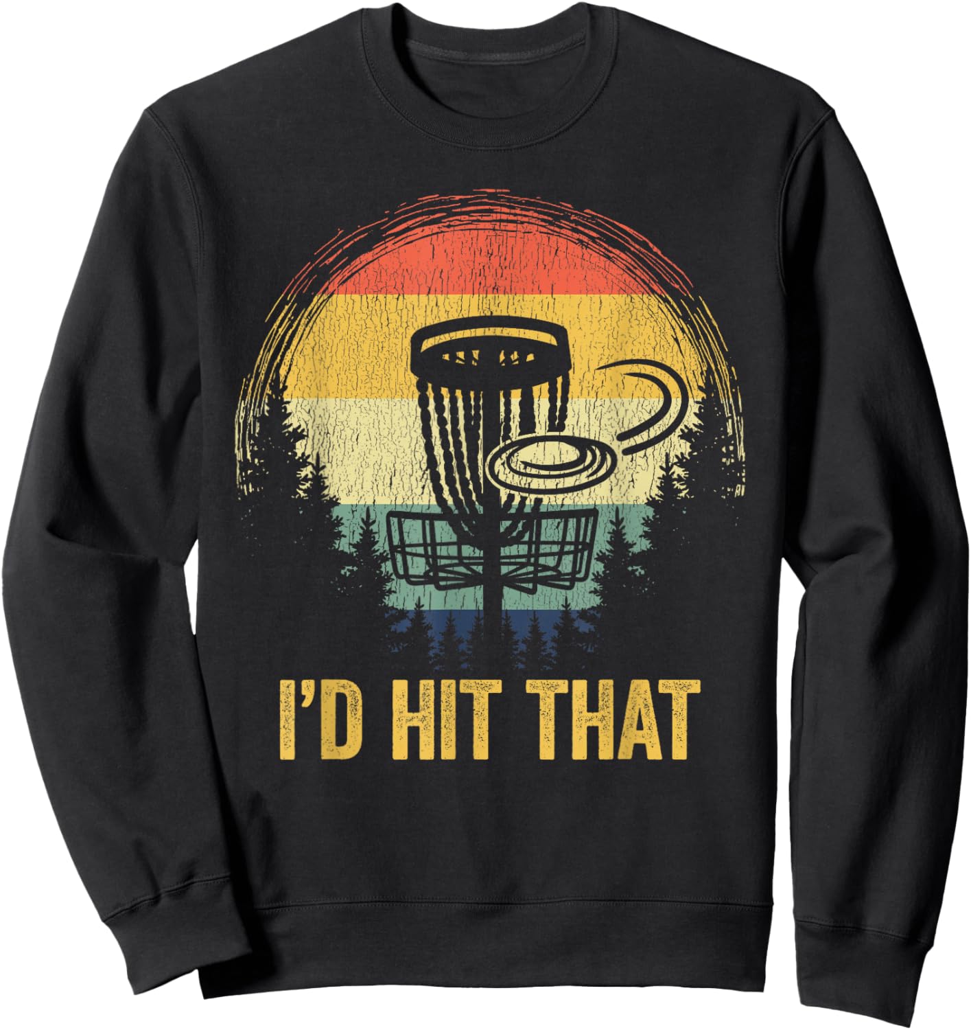 Vintage Disc Golf Funny Retro Frisbee Golf Disc Sport Player Sweatshirt - Sweatshirt | Black