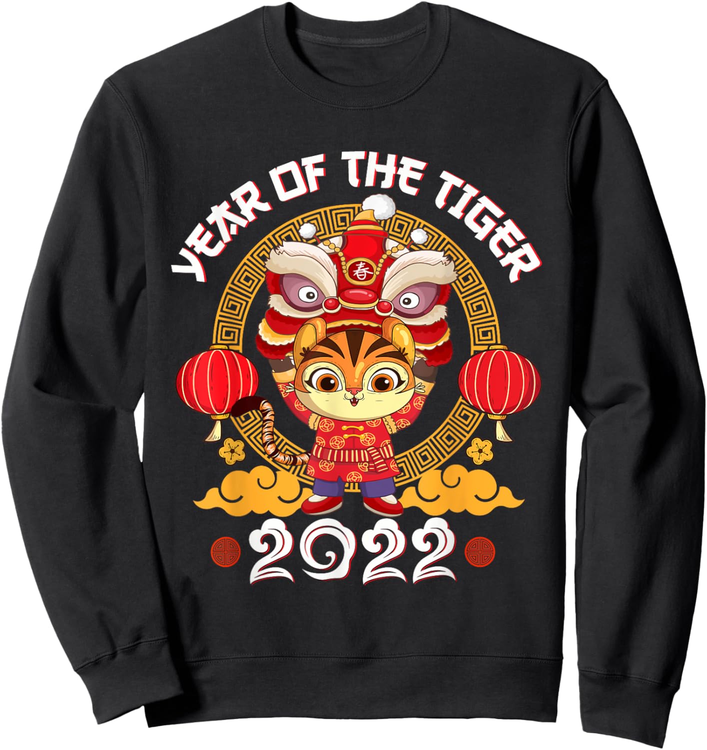Year of the Tiger Chinese Zodiac Chinese New Year 2022 Sweatshirt - Sweatshirt | Black