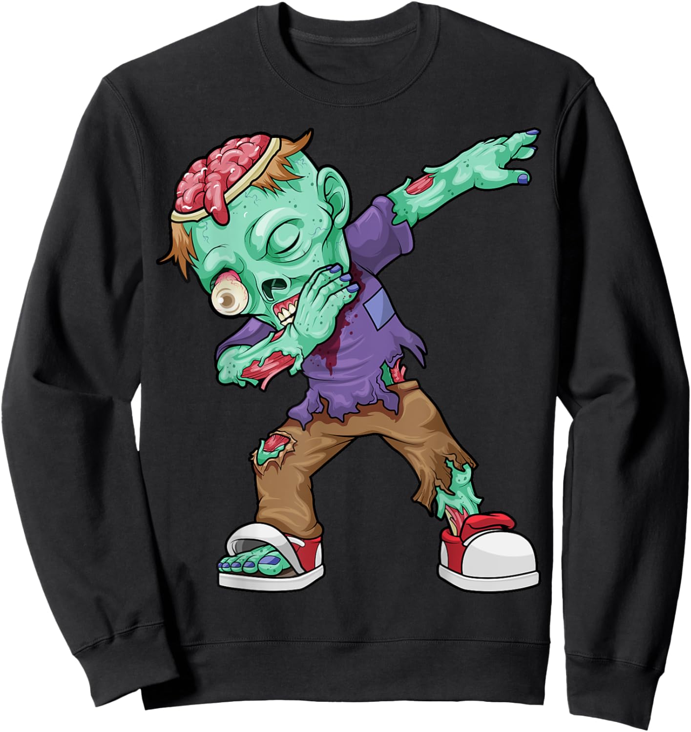 Dabbing Zombie Halloween Costume Funny Zombies Boys Kids Dab Sweatshirt - Sweatshirt | Black