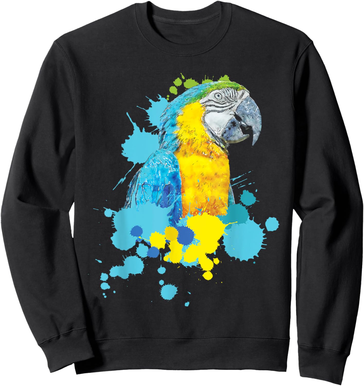 Artistic Macaw Art - Parrot Lover Birdwatcher Zookeeper Sweatshirt - Sweatshirt | Black