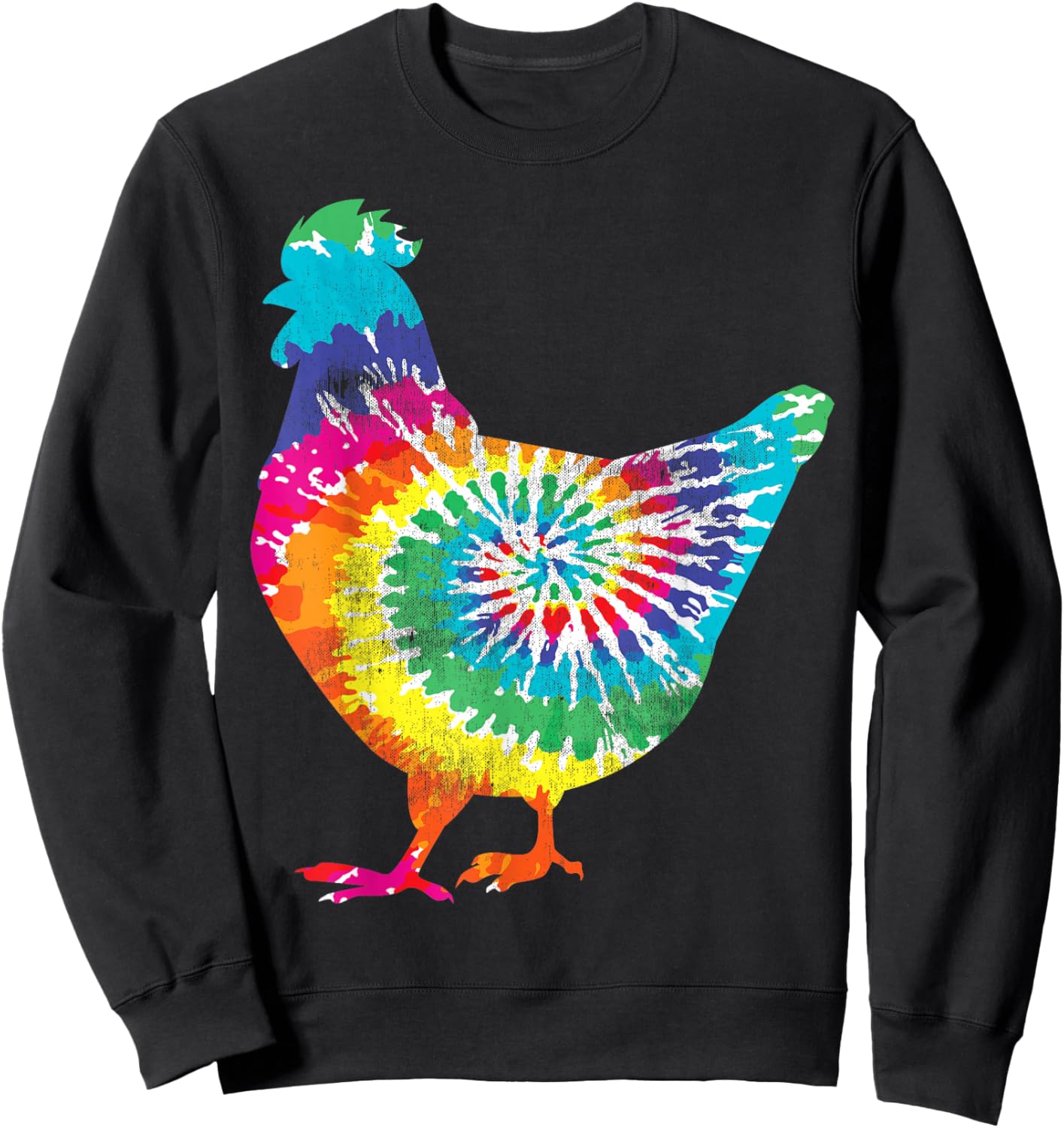 Tie Dye Chicken For Hippy Farmer Hobby Farm Sweatshirt - Sweatshirt | Black