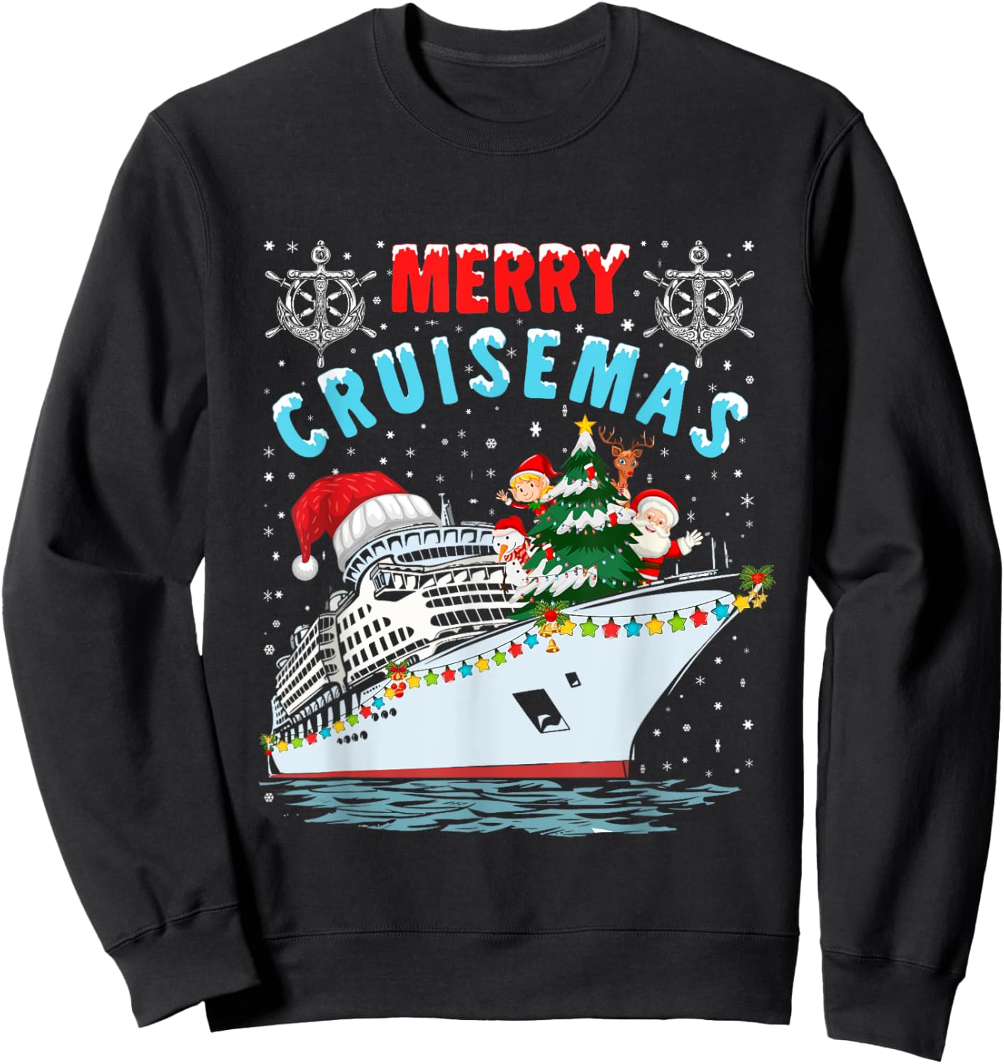 Merry Cruisemas Cruise Ship Family Christmas Sweatshirt - Sweatshirt | Black