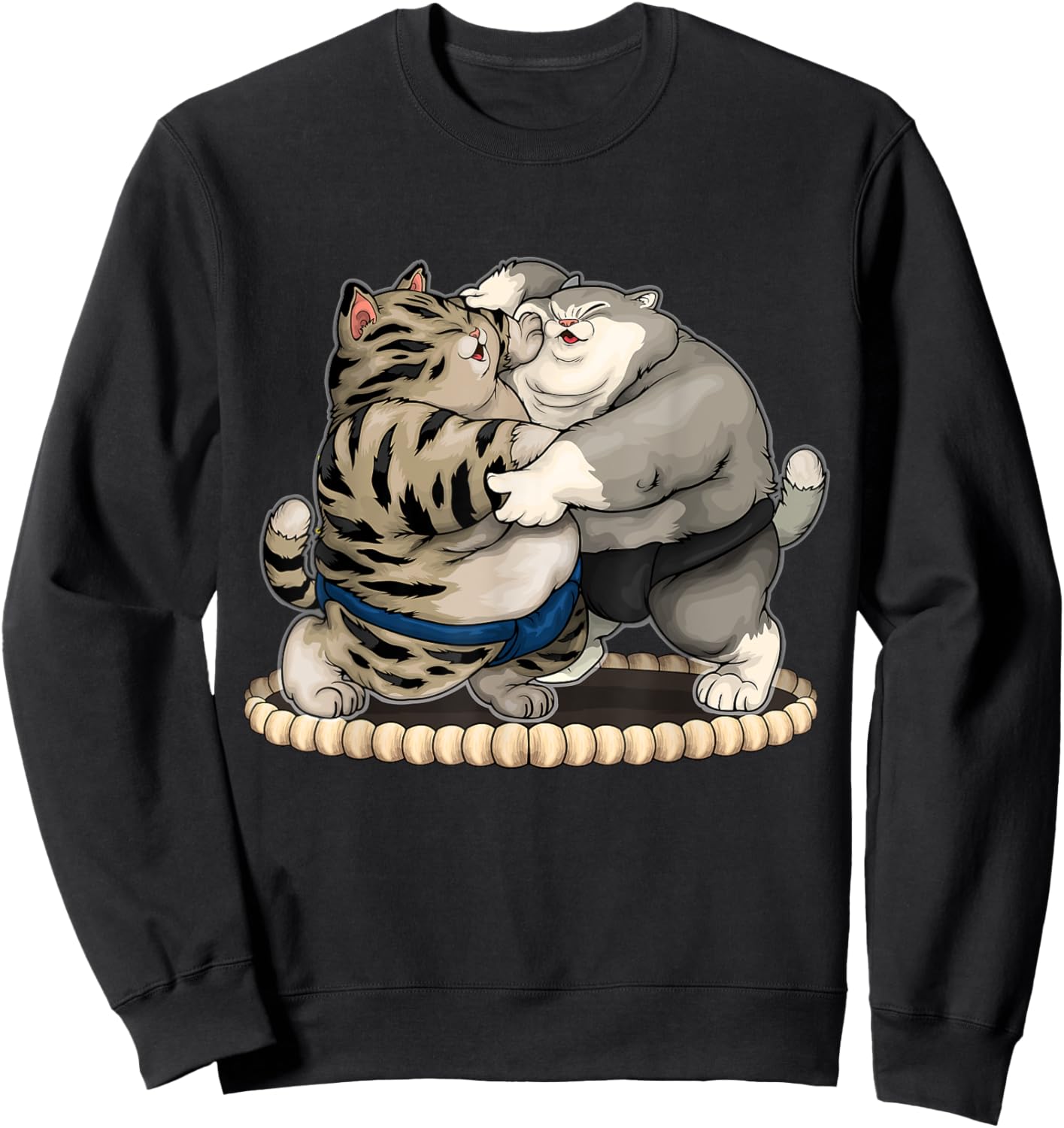 Funny Fat Sumo Wrestler Cats Sweatshirt - Sweatshirt | Black