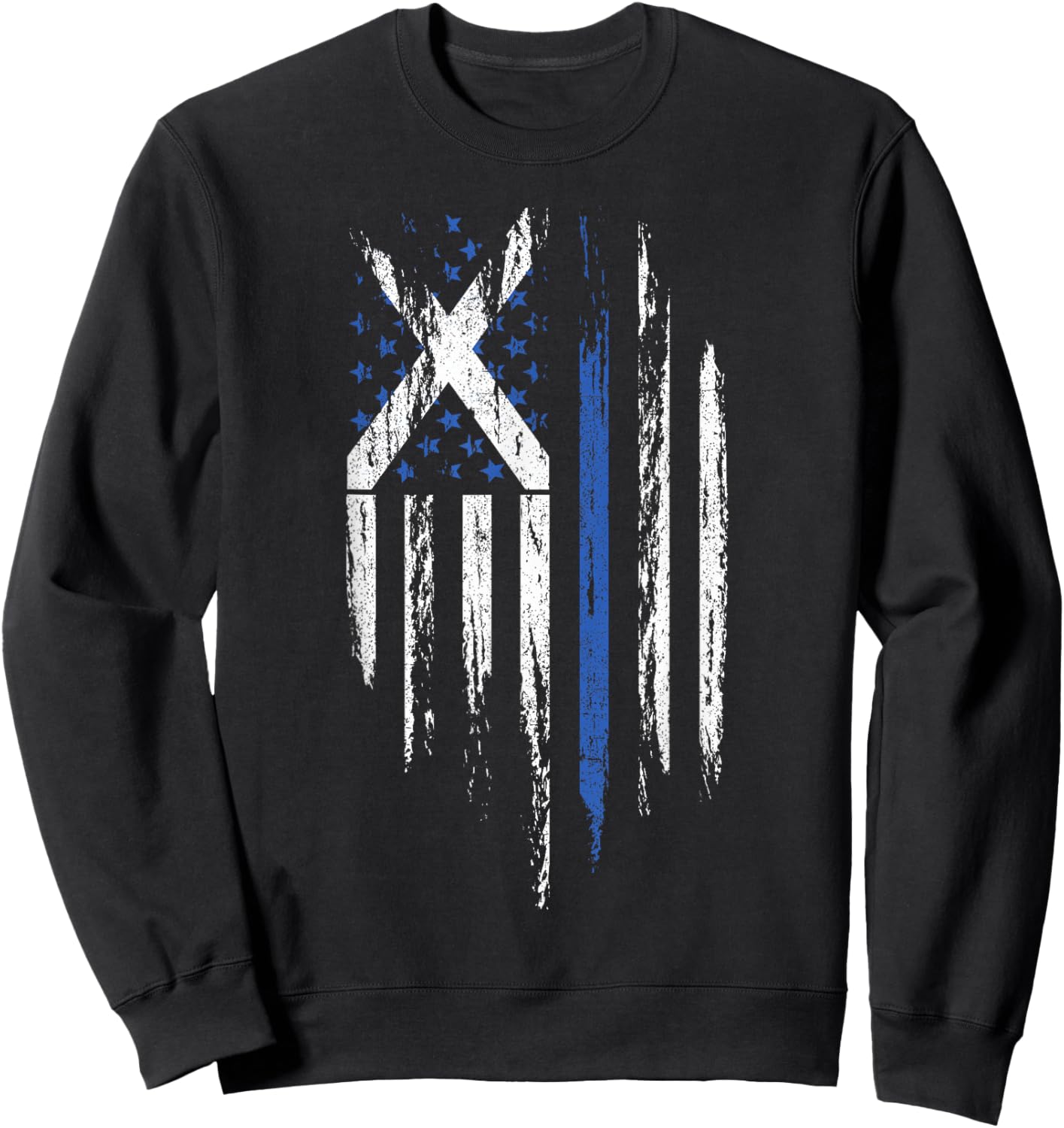 Scottish American Flag Combo Scotland USA Saltire Gift Sweatshirt - Sweatshirt | Black
