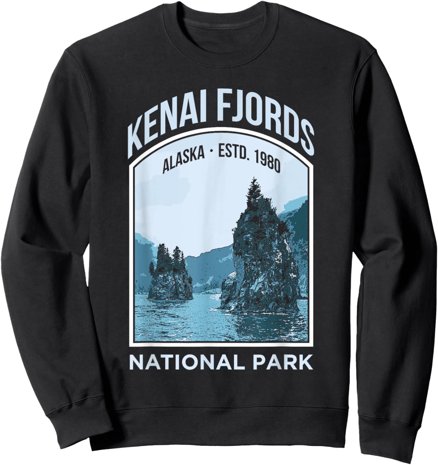 Kenai Fjords US National Park Alaska Gift Sweatshirt - Sweatshirt | Black
