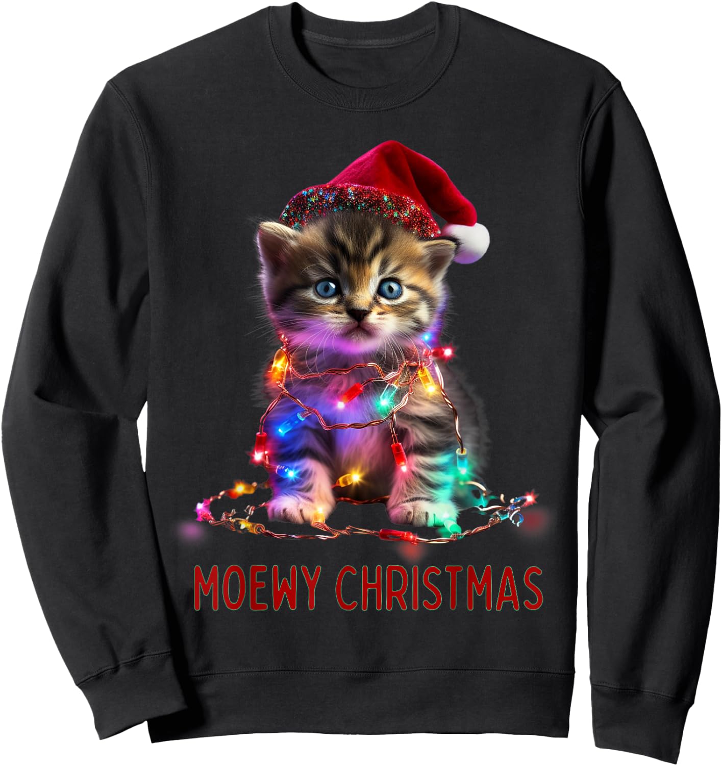 Moewy Christmas - Cat Xmas Sweatshirt - Sweatshirt | Black