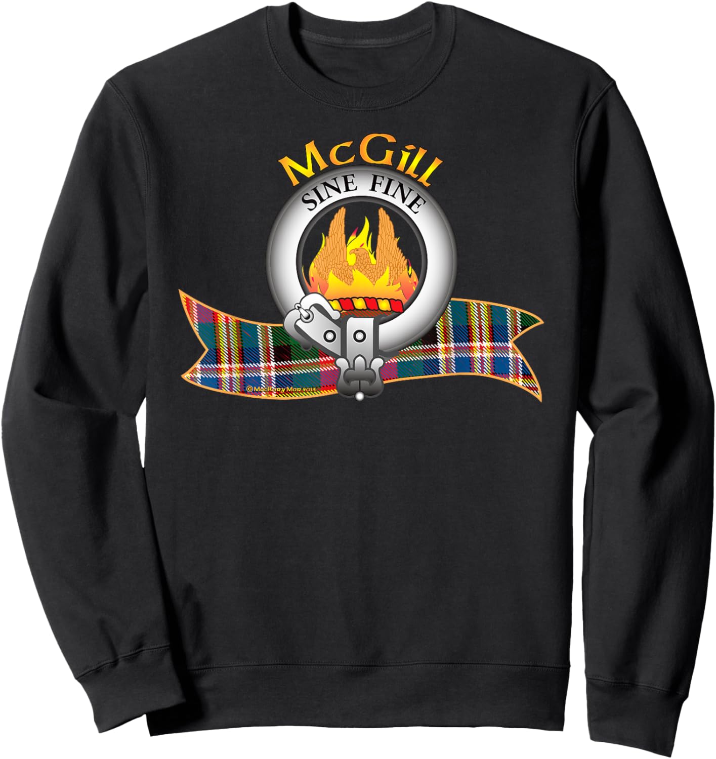 McGill Clan Tartan Crest Motto Sweatshirt - Sweatshirt | Black