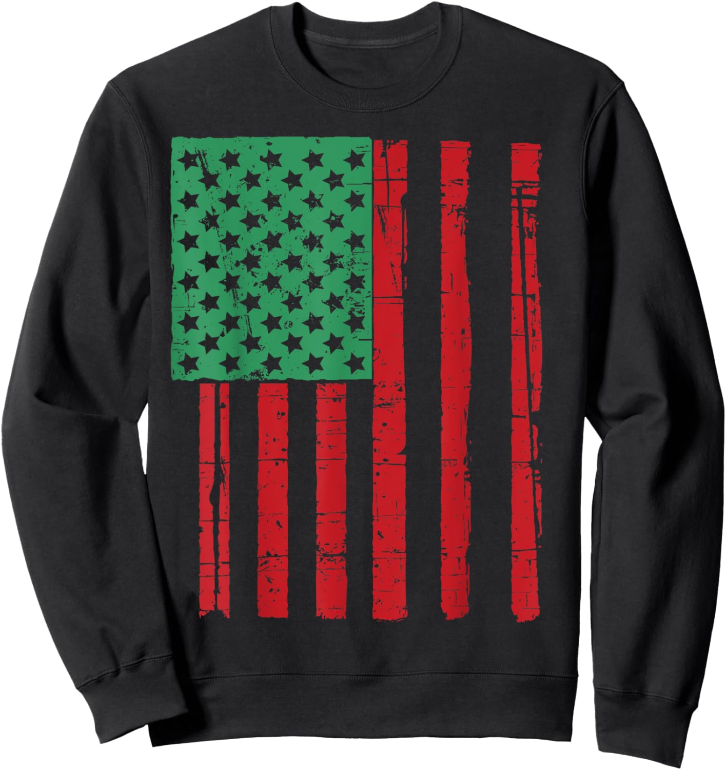 Juneteenth American Flag Women Men Sweatshirt - Sweatshirt | Black