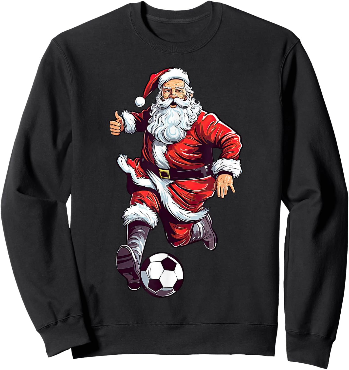 Santa Claus Playing Soccer Ball Soccer Player Christmas Xmas Sweatshirt - Sweatshirt | Black
