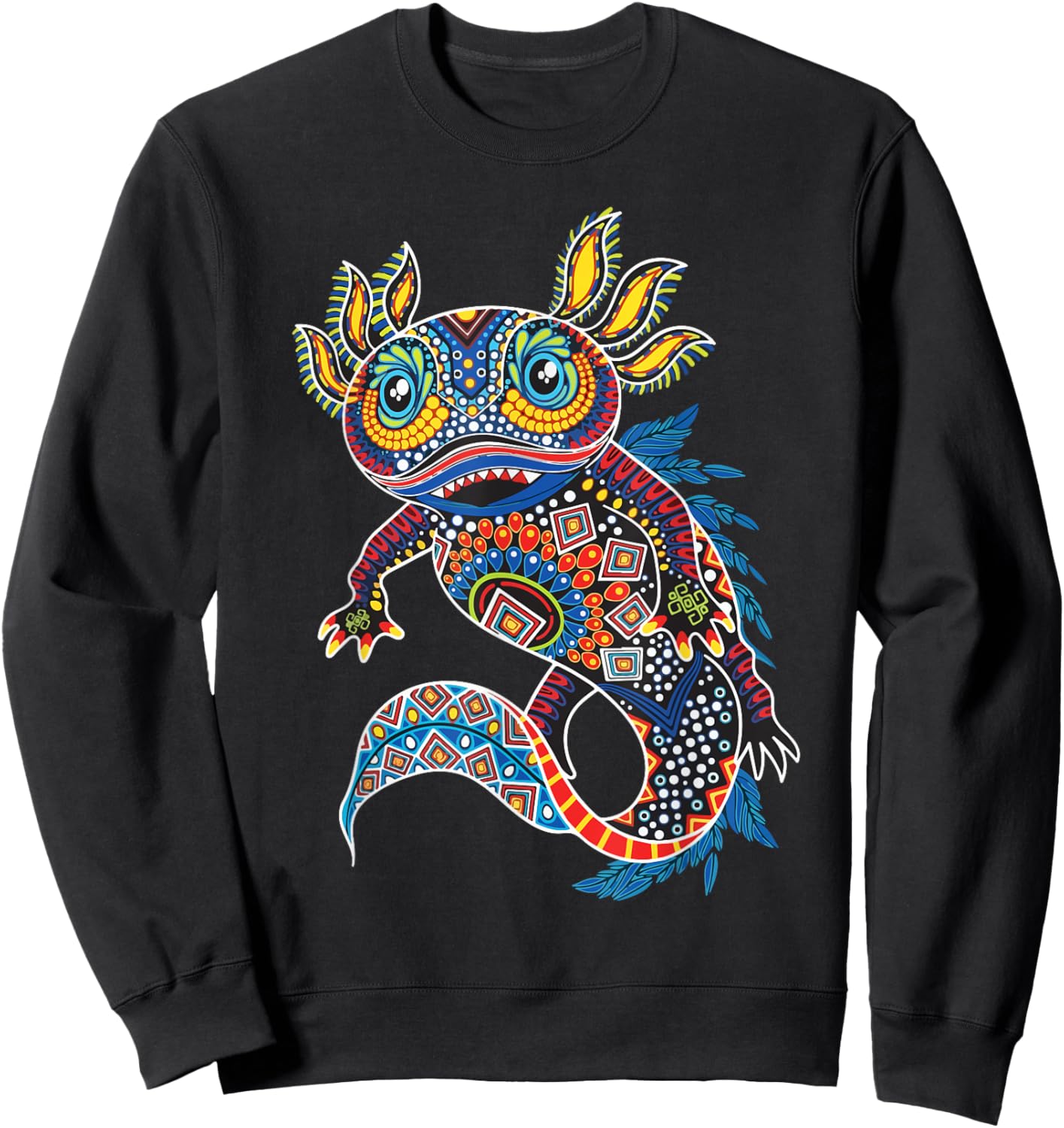Ambystoma Mexicanum Salamander Mexican Design Cute Axolotl Sweatshirt - Sweatshirt | Black