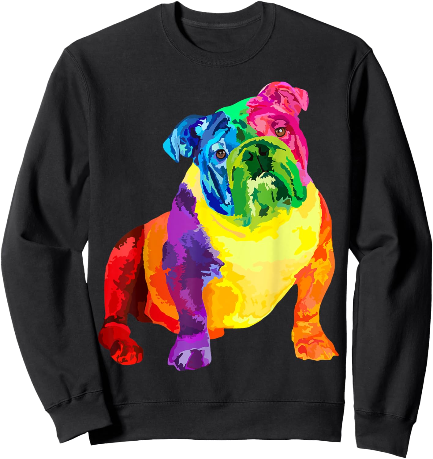 Dog Lover Gifts Colorful Cool English Bulldog Sweatshirt - Sweatshirt | Black