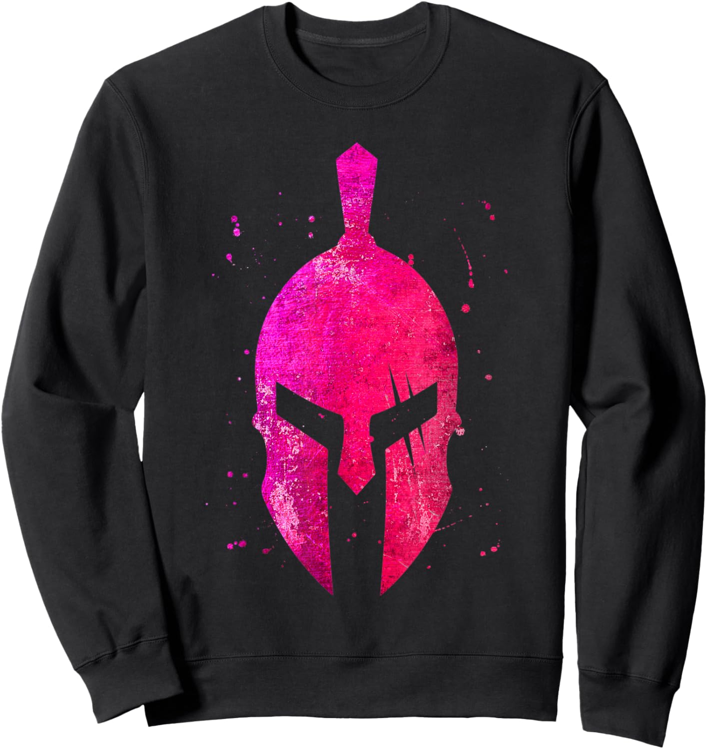 Gladiator Helmet Symbol Pink Spartan Girl Workout Gym Sparta Sweatshirt - Sweatshirt | Black