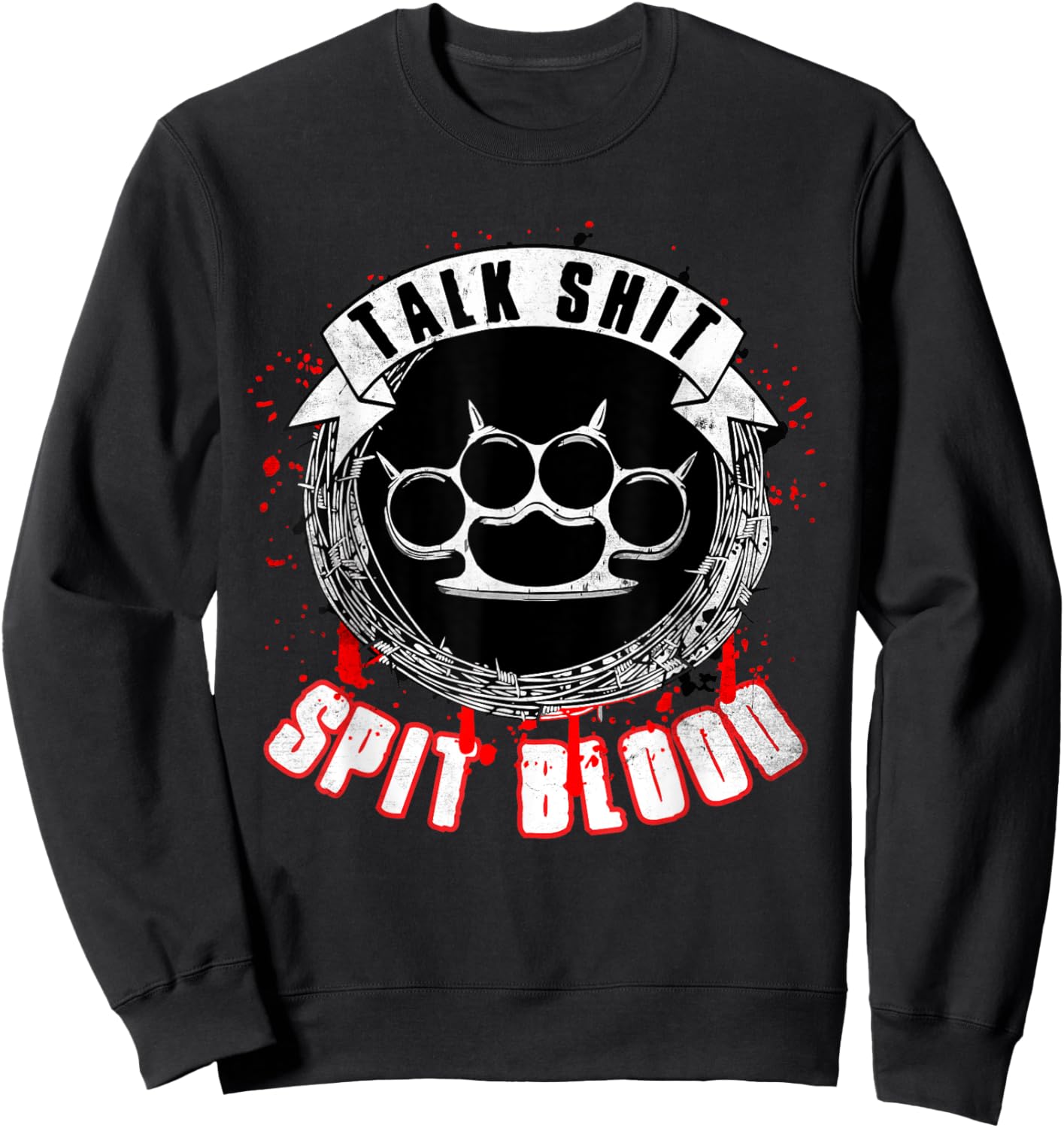 Talk Bullshit Spit Blood Biker Sweatshirt - Sweatshirt | Black