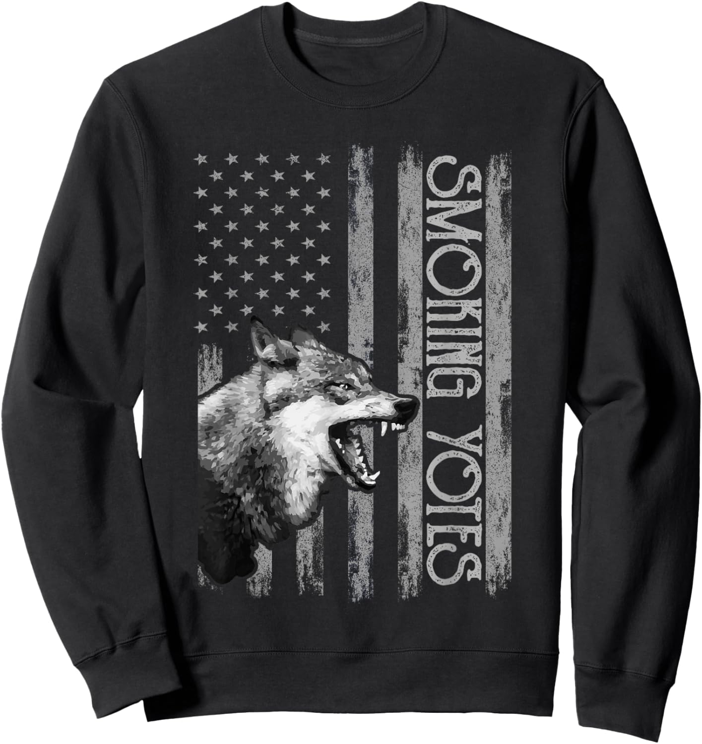 Coyote Hunting USA Apparel, American Flag Hunter US Men Sweatshirt - Sweatshirt | Black