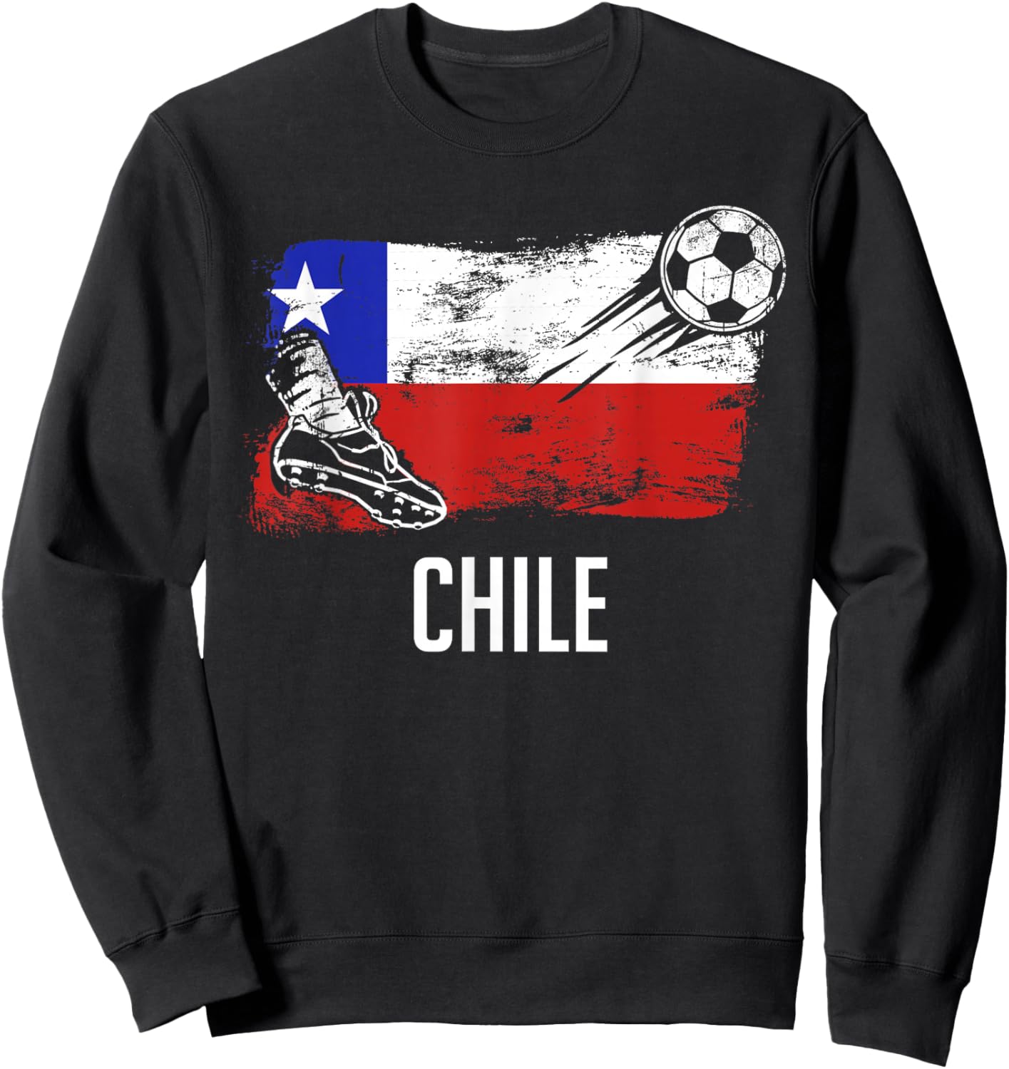 Chile Flag Jersey Chilean Soccer Team Chilean Sweatshirt - Sweatshirt | Black