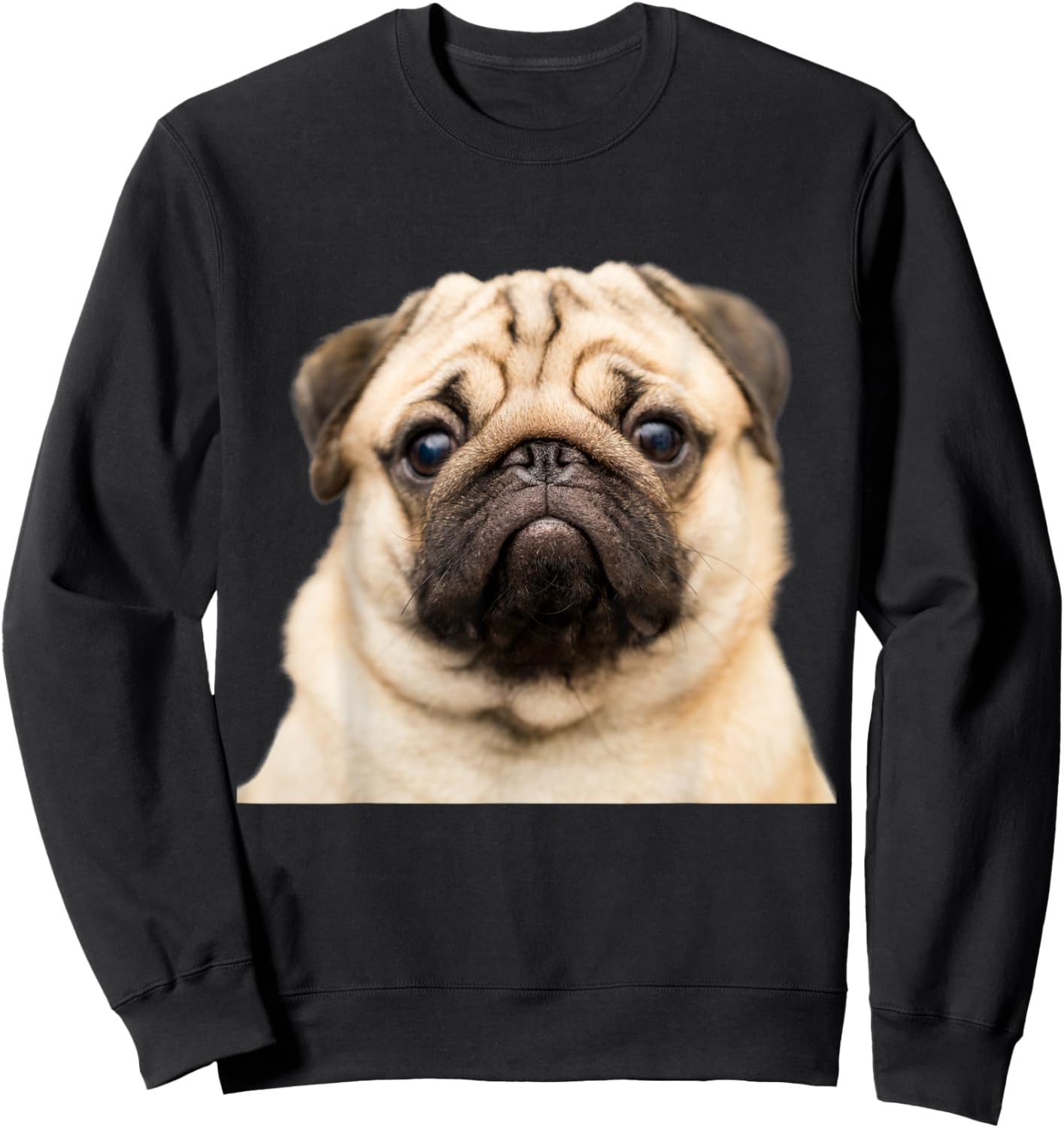 Pug Dog Face Close Up Sweatshirt - Sweatshirt | Black